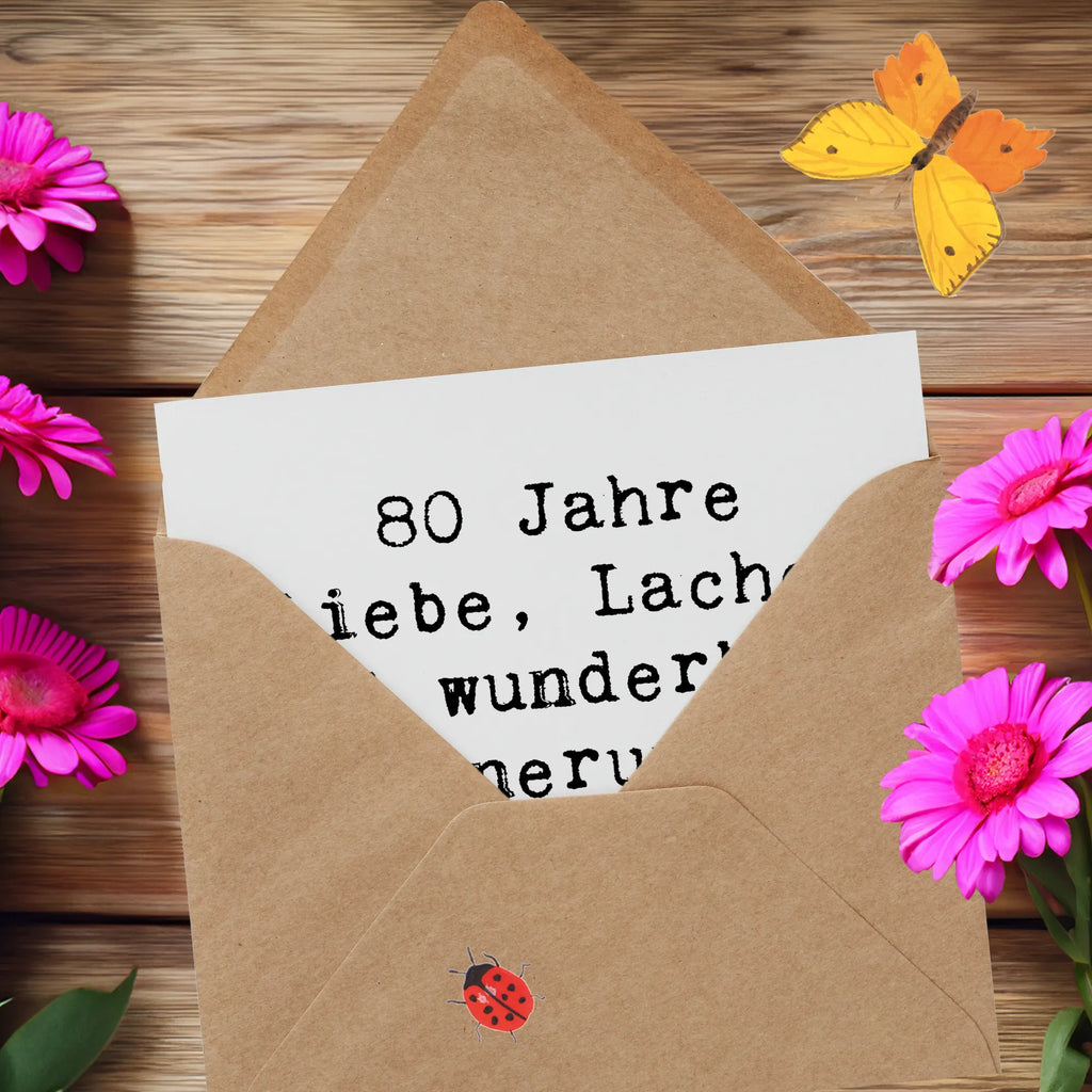 Deluxe Karte Spruch 80. Geburtstag Einladungskarte, Karte, Glückwunschkarte, Hochwertige Grußkarte, Geburtstagskarte, Hochzeitskarte, Grußkarte, Klappkarte, Hochwertige Klappkarte, Geburtstag, Geburtstagsgeschenk, Geschenk