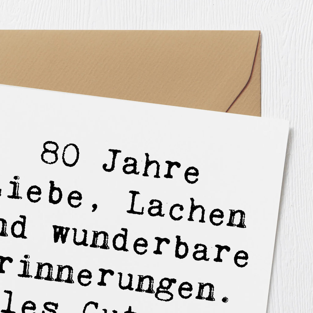 Deluxe Karte Spruch 80. Geburtstag Einladungskarte, Karte, Glückwunschkarte, Hochwertige Grußkarte, Geburtstagskarte, Hochzeitskarte, Grußkarte, Klappkarte, Hochwertige Klappkarte, Geburtstag, Geburtstagsgeschenk, Geschenk