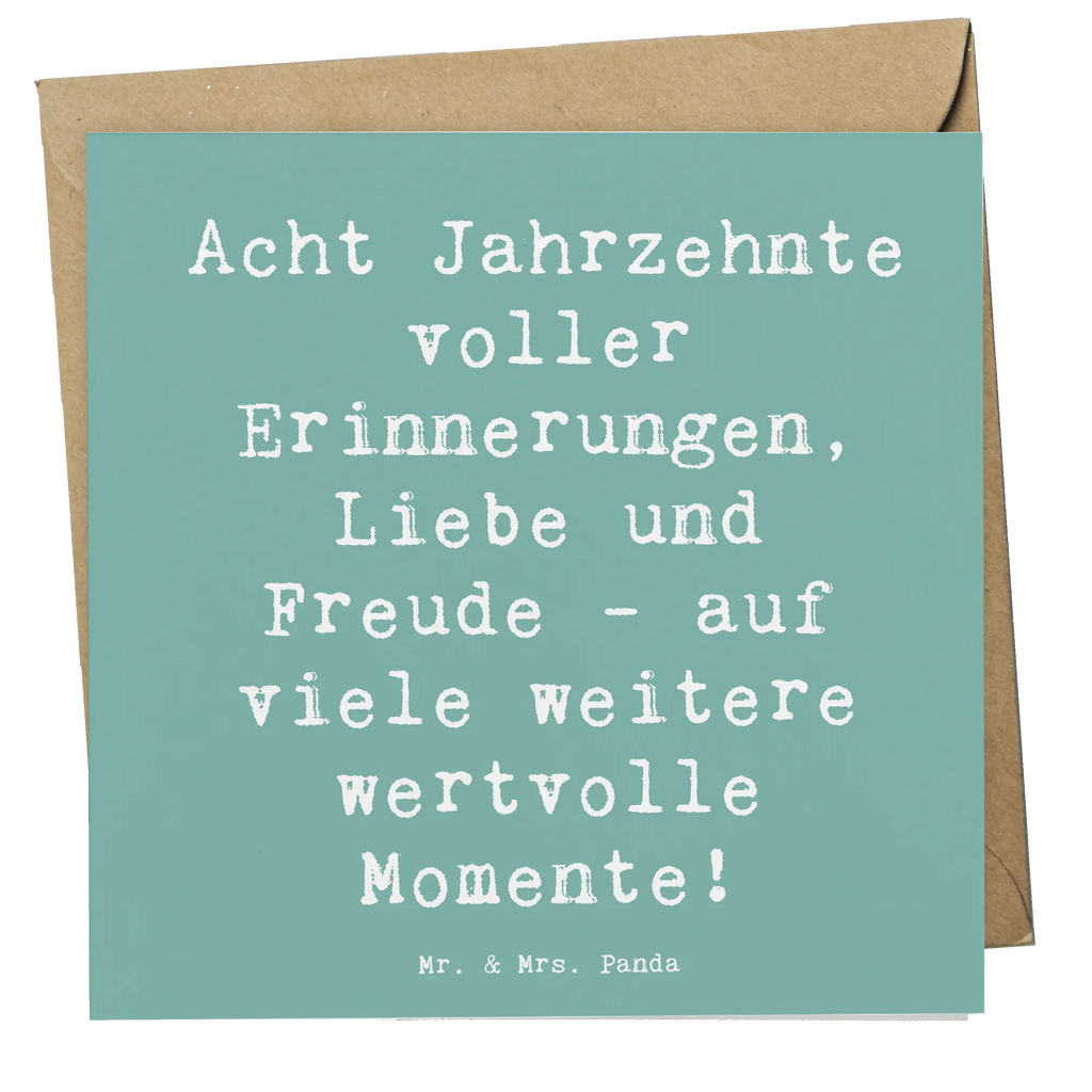 Deluxe Card Saying Acht Jahrzehnte voller Erinnerungen, Liebe und Freude - auf viele weitere wertvolle Momente! Hochwertige Klappkarte, Karte, Glückwunschkarte, Geburtstagskarte, Hochzeitskarte, Grußkarte, Einladungskarte, Klappkarte, Hochwertige Grußkarte, Geburtstag, Geburtstagsgeschenk, Geschenk