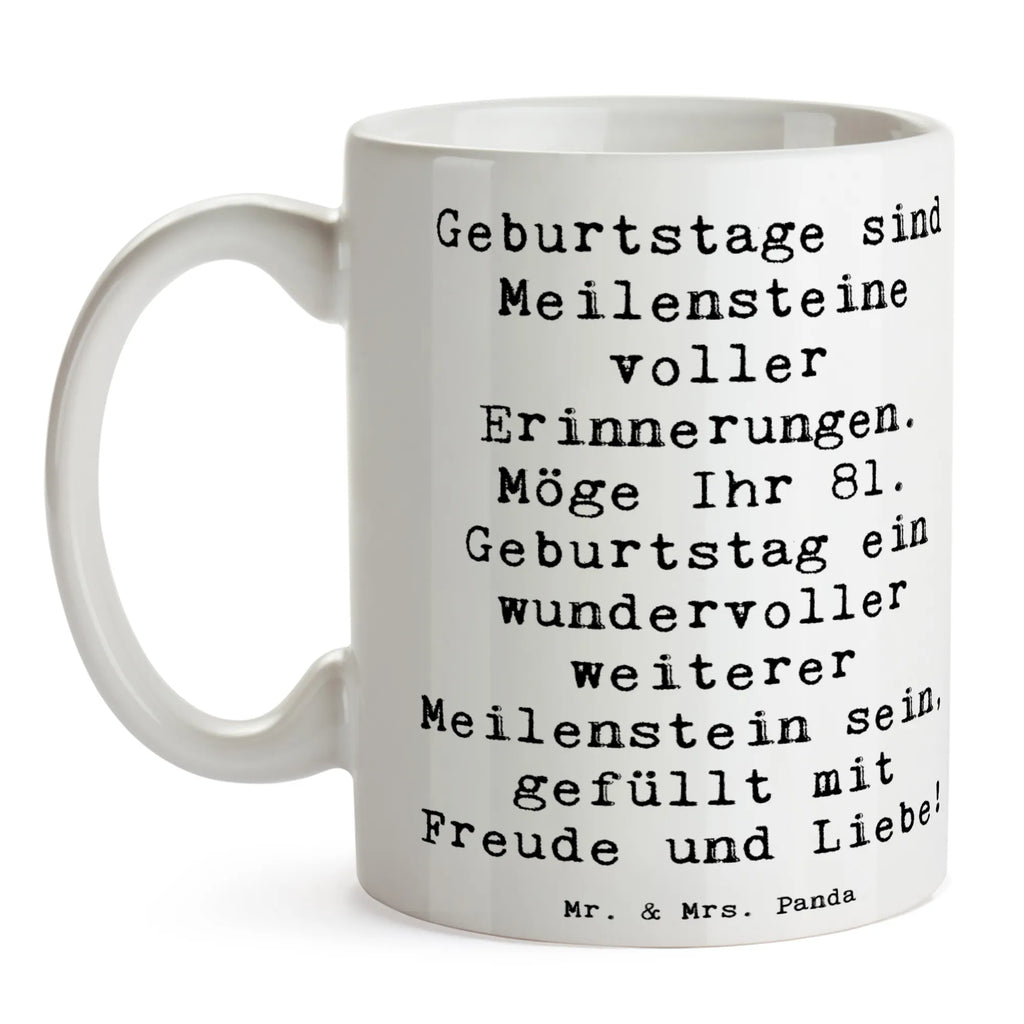 Tasse Spruch 81. Geburtstag Meilenstein Porzellantasse, Tasse, Tasse mit Zitaten, Teetasse, Keramiktasse, Bürotasse, Tasse mit Motiven, Kaffeetasse, Geschenktasse, Geburtstag, Geburtstagsgeschenk, Geschenk