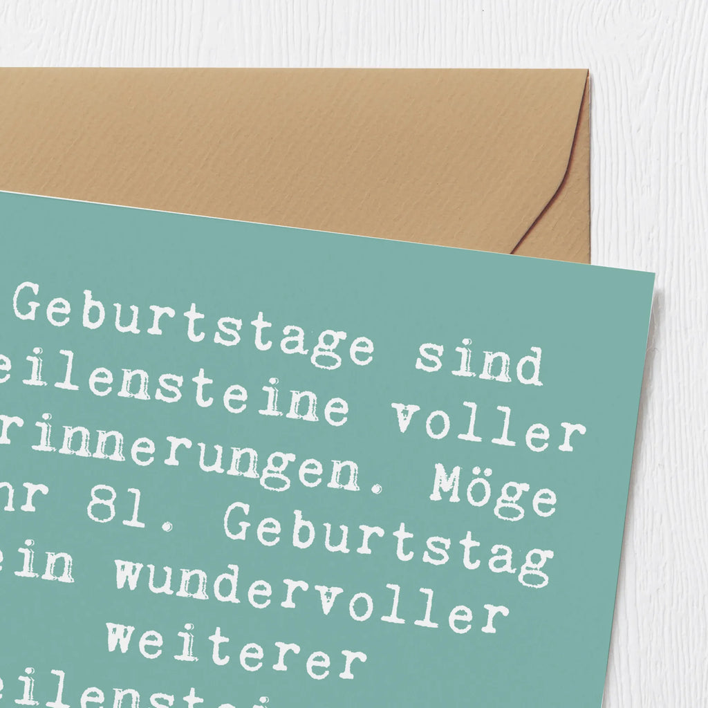 Deluxe Card Saying Geburtstage sind Meilensteine voller Erinnerungen. Möge Ihr 81. Geburtstag ein wundervoller weiterer Meilenstein sein, gefüllt mit Freude und Liebe! Grußkarte, Hochwertige Grußkarte, Hochwertige Klappkarte, Einladungskarte, Geburtstagskarte, Glückwunschkarte, Karte, Klappkarte, Hochzeitskarte, Geburtstag, Geburtstagsgeschenk, Geschenk