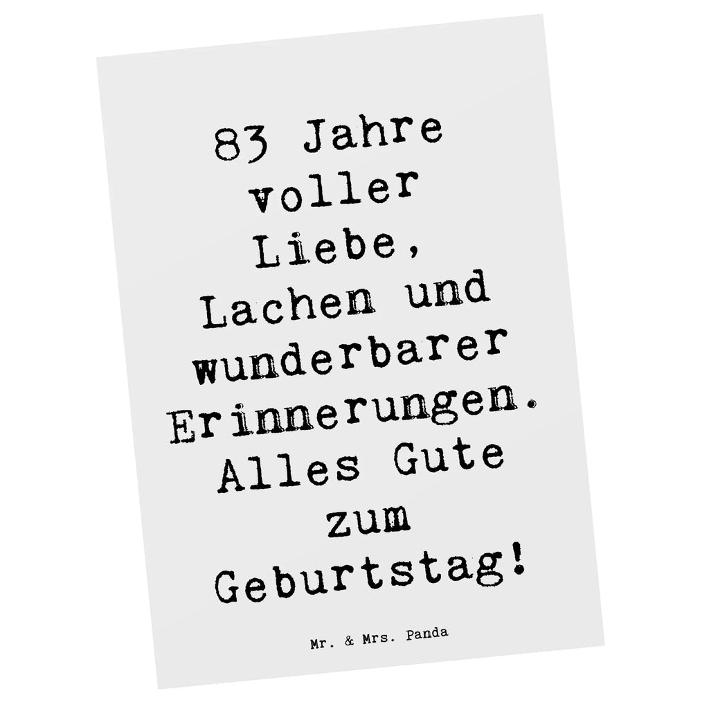 Postcard Saying 83 Jahre voller Liebe, Lachen und wunderbarer Erinnerungen. Alles Gute zum Geburtstag! Karte, Einladungskarte, Ansichtskarten, Geburtstagskarte, Einladungskarten Geburtstag, Postkarte, Geschenkkarte, Einladung, Dankeskarte, Ansichtskarte, Einladung Geburtstag, Grußkarte, Geburtstag, Geburtstagsgeschenk, Geschenk