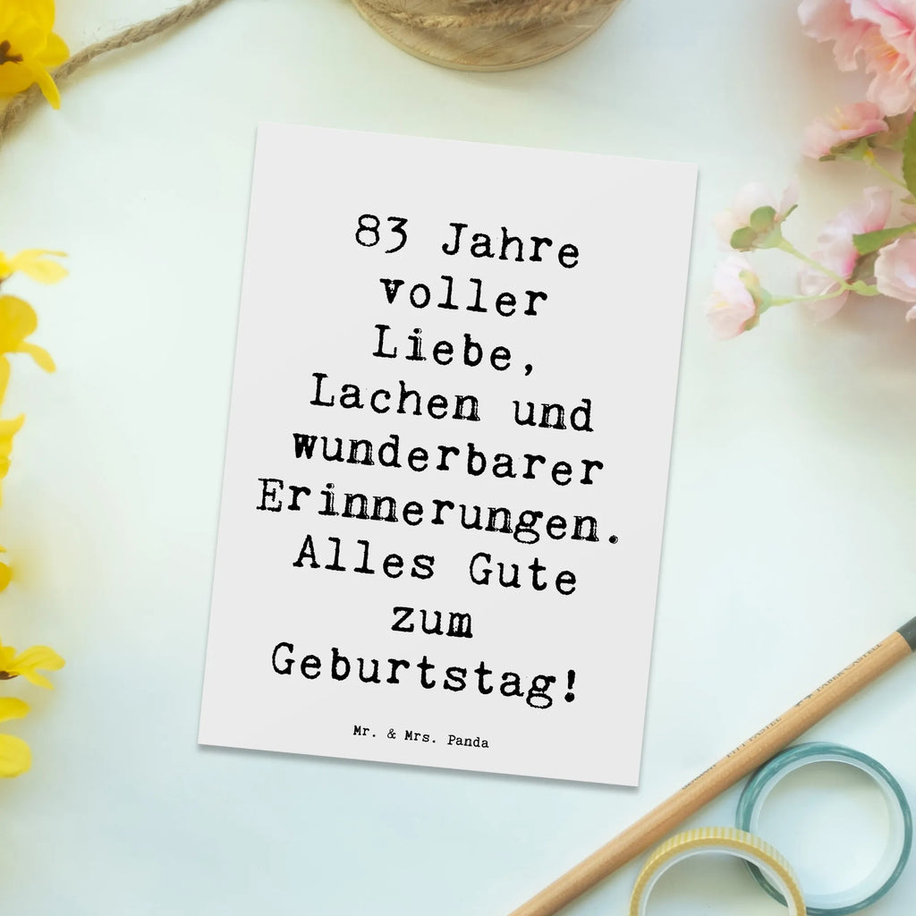 Postcard Saying 83 Jahre voller Liebe, Lachen und wunderbarer Erinnerungen. Alles Gute zum Geburtstag! Karte, Einladungskarte, Ansichtskarten, Geburtstagskarte, Einladungskarten Geburtstag, Postkarte, Geschenkkarte, Einladung, Dankeskarte, Ansichtskarte, Einladung Geburtstag, Grußkarte, Geburtstag, Geburtstagsgeschenk, Geschenk