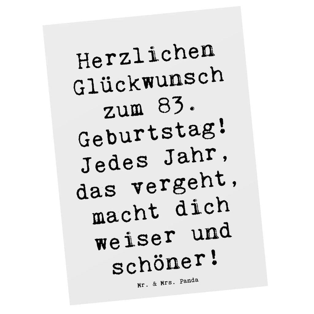 Postcard Saying Herzlichen Glückwunsch zum 83. Geburtstag! Jedes Jahr, das vergeht, macht dich weiser und schöner! Dankeskarte, Einladung, Einladung Geburtstag, Karte, Postkarte, Geschenkkarte, Geburtstagskarte, Ansichtskarten, Einladungskarte, Einladungskarten Geburtstag, Ansichtskarte, Grußkarte, Geburtstag, Geburtstagsgeschenk, Geschenk