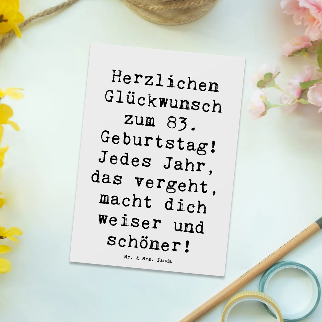 Postcard Saying Herzlichen Glückwunsch zum 83. Geburtstag! Jedes Jahr, das vergeht, macht dich weiser und schöner! Dankeskarte, Einladung, Einladung Geburtstag, Karte, Postkarte, Geschenkkarte, Geburtstagskarte, Ansichtskarten, Einladungskarte, Einladungskarten Geburtstag, Ansichtskarte, Grußkarte, Geburtstag, Geburtstagsgeschenk, Geschenk