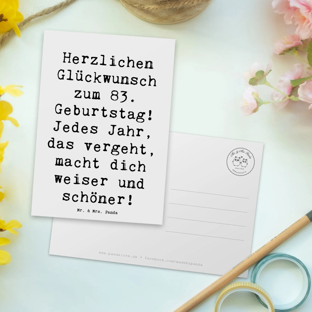 Postcard Saying Herzlichen Glückwunsch zum 83. Geburtstag! Jedes Jahr, das vergeht, macht dich weiser und schöner! Dankeskarte, Einladung, Einladung Geburtstag, Karte, Postkarte, Geschenkkarte, Geburtstagskarte, Ansichtskarten, Einladungskarte, Einladungskarten Geburtstag, Ansichtskarte, Grußkarte, Geburtstag, Geburtstagsgeschenk, Geschenk