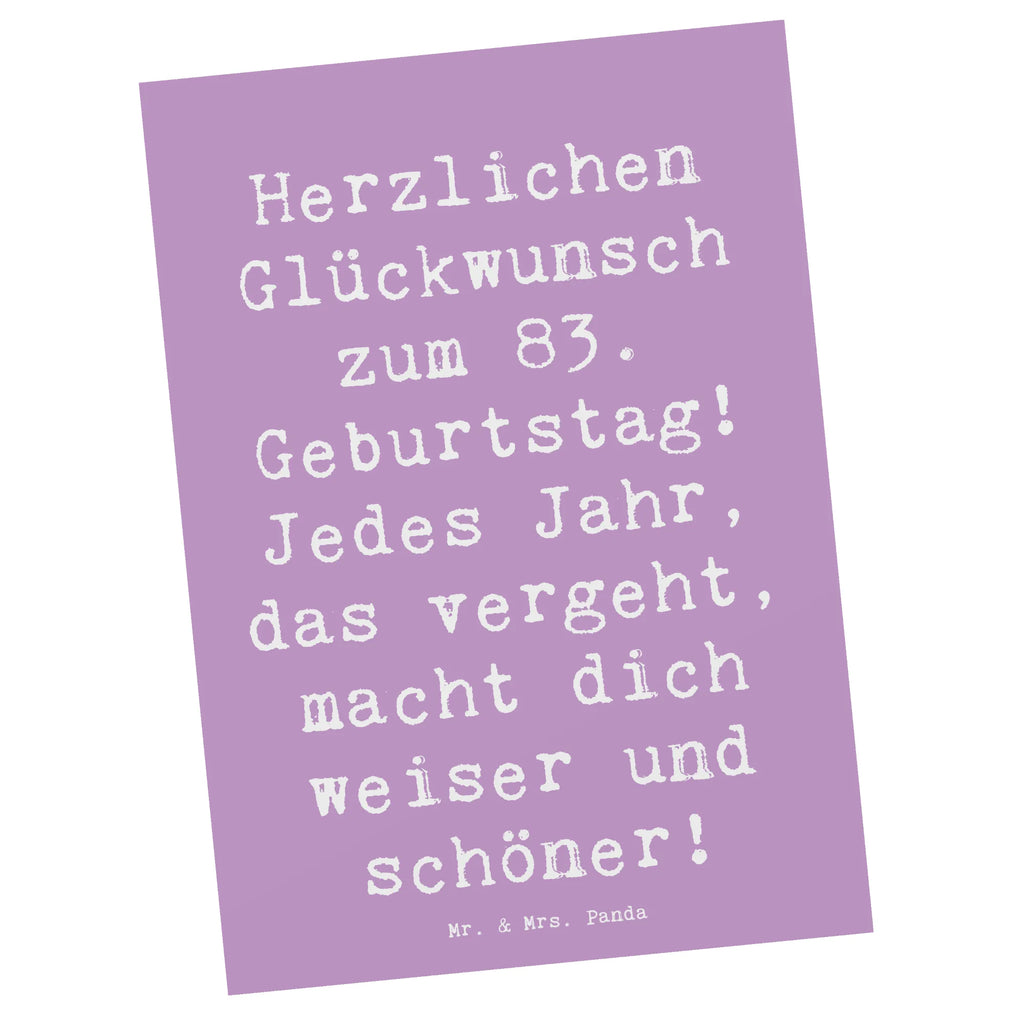 Postcard Saying Herzlichen Glückwunsch zum 83. Geburtstag! Jedes Jahr, das vergeht, macht dich weiser und schöner! Dankeskarte, Einladung, Einladung Geburtstag, Karte, Postkarte, Geschenkkarte, Geburtstagskarte, Ansichtskarten, Einladungskarte, Einladungskarten Geburtstag, Ansichtskarte, Grußkarte, Geburtstag, Geburtstagsgeschenk, Geschenk