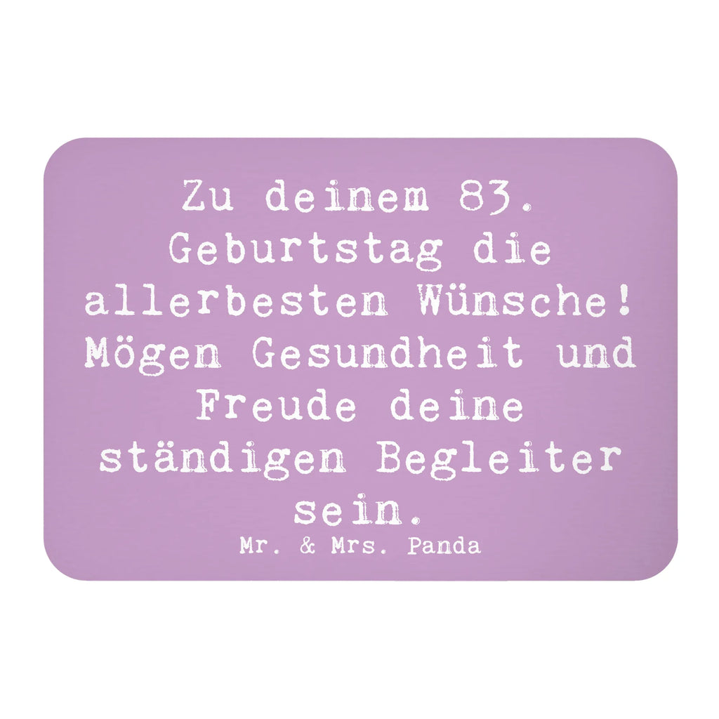 Magnet Saying Zu deinem 83. Geburtstag die allerbesten Wünsche! Mögen Gesundheit und Freude deine ständigen Begleiter sein. Dekomagnet, Motivmagnete, Kühlschrankmagnet, Whiteboard Magnet, Souvenir Magnet, Pinnwandmagnet, Notiz Magnet, Kühlschrank Dekoration, Geburtstag, Geburtstagsgeschenk, Geschenk