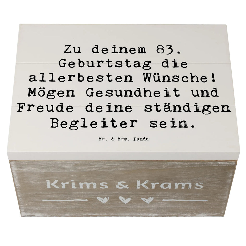 Holzkiste Spruch 83. Geburtstag Glückwünsche Erinnerungskiste, Geschenkdose, Holzkiste, Erinnerungsbox, Dekokiste, Aufbewahrungsbox, Geschenkbox, Truhe, Kiste, Schatzkiste, XXL, Schatulle, Geburtstag, Geburtstagsgeschenk, Geschenk