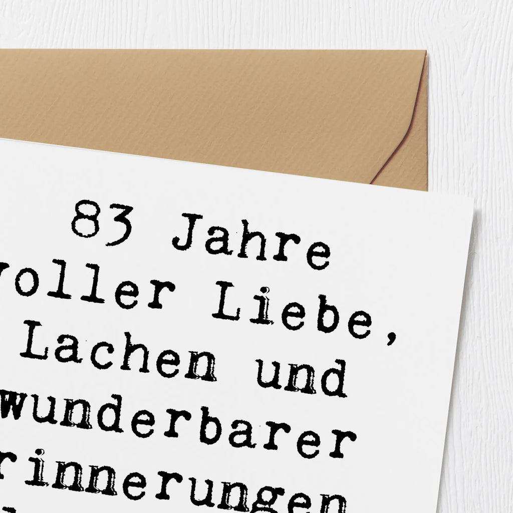 Deluxe Card Saying 83 Jahre voller Liebe, Lachen und wunderbarer Erinnerungen. Alles Gute zum Geburtstag! Karte, Einladungskarte, Geburtstagskarte, Grußkarte, Glückwunschkarte, Klappkarte, Hochwertige Grußkarte, Hochwertige Klappkarte, Hochzeitskarte, Geburtstag, Geburtstagsgeschenk, Geschenk