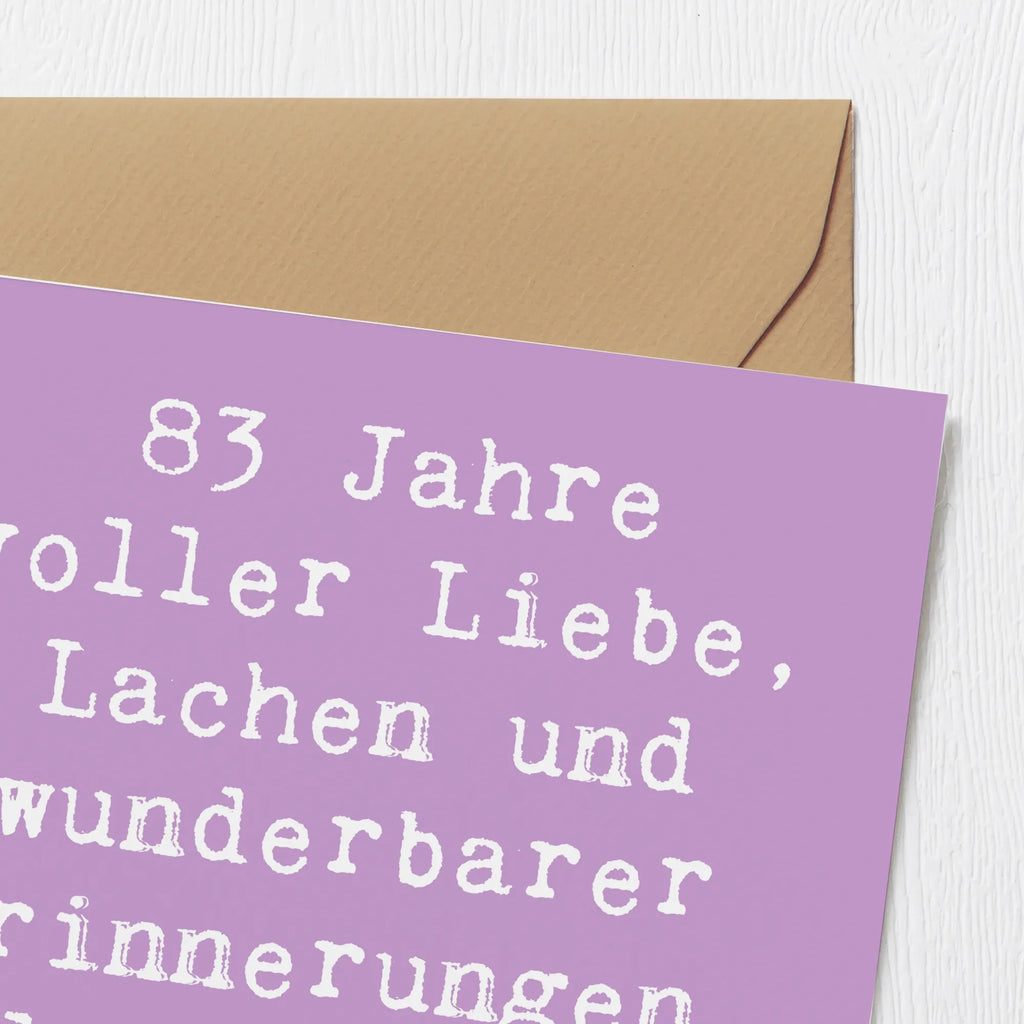 Deluxe Card Saying 83 Jahre voller Liebe, Lachen und wunderbarer Erinnerungen. Alles Gute zum Geburtstag! Karte, Einladungskarte, Geburtstagskarte, Grußkarte, Glückwunschkarte, Klappkarte, Hochwertige Grußkarte, Hochwertige Klappkarte, Hochzeitskarte, Geburtstag, Geburtstagsgeschenk, Geschenk
