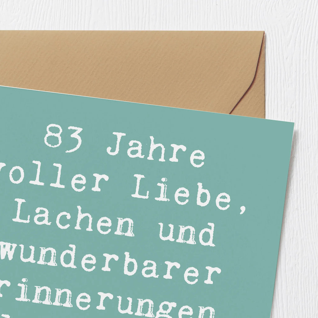Deluxe Card Saying 83 Jahre voller Liebe, Lachen und wunderbarer Erinnerungen. Alles Gute zum Geburtstag! Karte, Einladungskarte, Geburtstagskarte, Grußkarte, Glückwunschkarte, Klappkarte, Hochwertige Grußkarte, Hochwertige Klappkarte, Hochzeitskarte, Geburtstag, Geburtstagsgeschenk, Geschenk