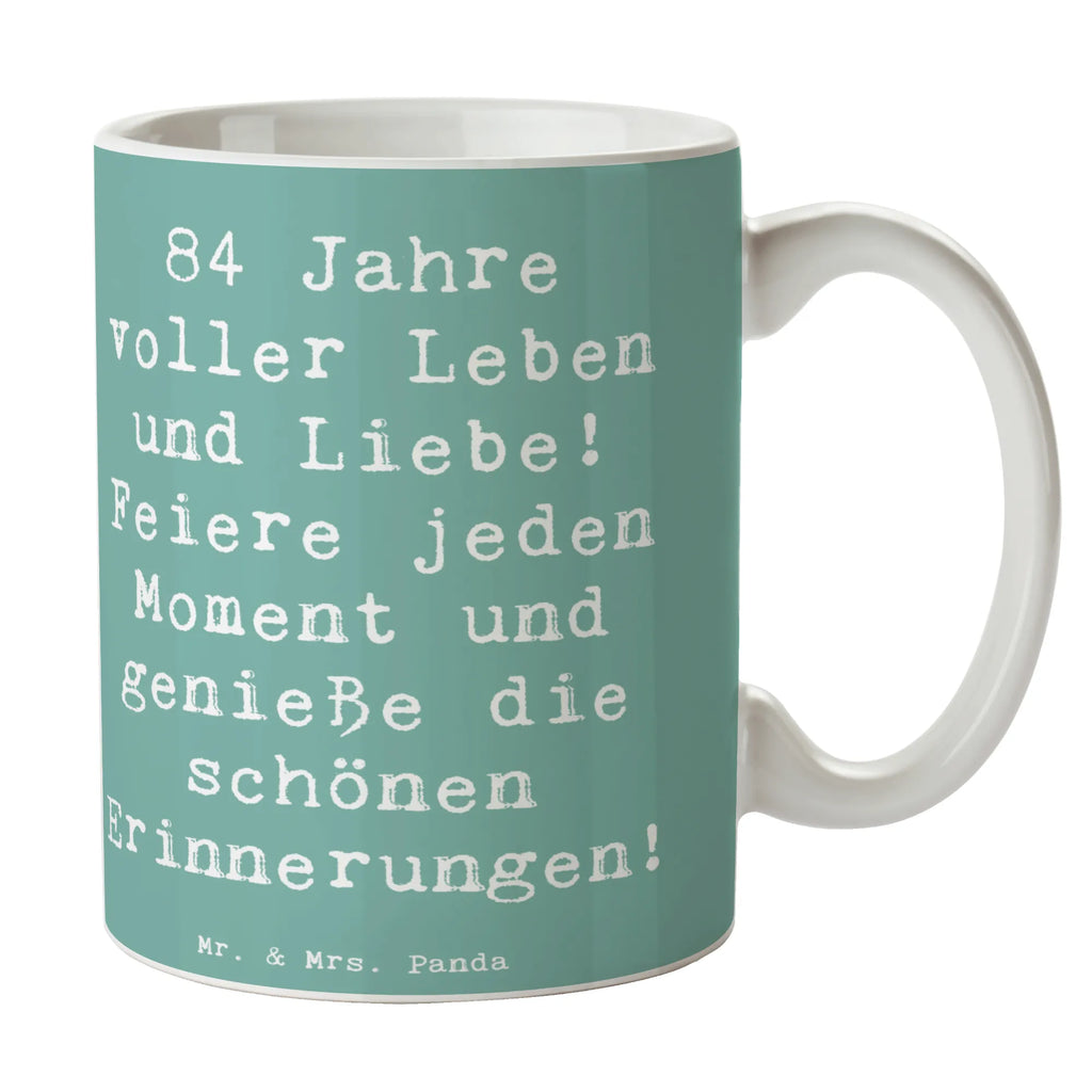 Tasse Spruch 84. Geburtstag Leben und Liebe Keramiktasse, Tasse mit Motiven, Tasse, Tasse mit Zitaten, Bürotasse, Kaffeetasse, Porzellantasse, Geschenktasse, Teetasse, Geburtstag, Geburtstagsgeschenk, Geschenk