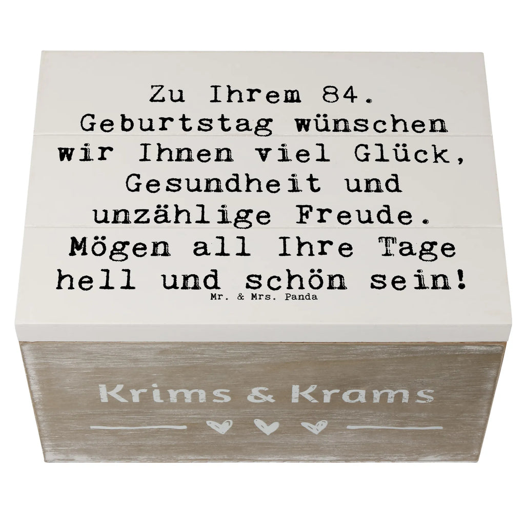 Holzkiste Spruch 84. Geburtstag Glückwünsche Schatulle, Schatzkiste, Aufbewahrungsbox, Geschenkbox, Erinnerungskiste, XXL, Geschenkdose, Truhe, Kiste, Dekokiste, Erinnerungsbox, Holzkiste, Geburtstag, Geburtstagsgeschenk, Geschenk