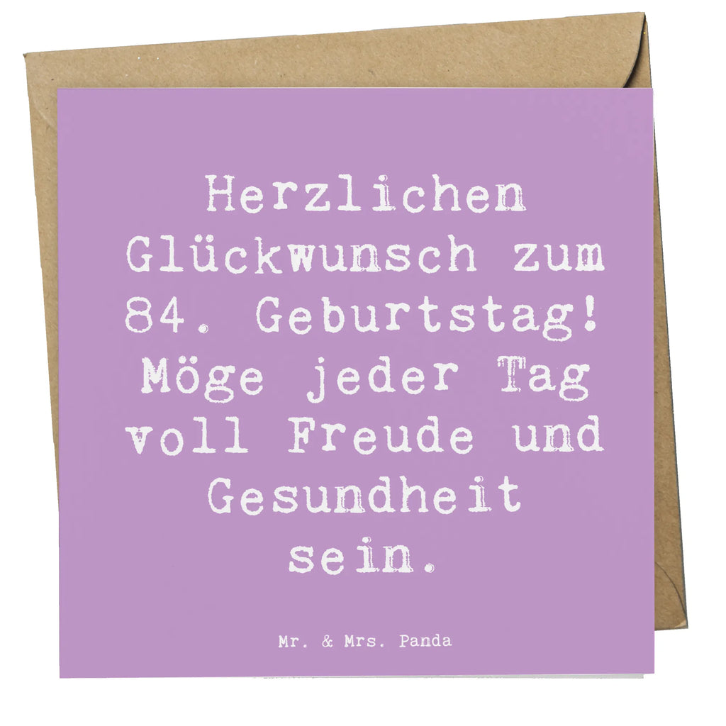 Deluxe Karte Spruch 84. Geburtstag Grußkarte, Hochwertige Grußkarte, Klappkarte, Karte, Geburtstagskarte, Hochwertige Klappkarte, Einladungskarte, Glückwunschkarte, Hochzeitskarte, Geburtstag, Geburtstagsgeschenk, Geschenk