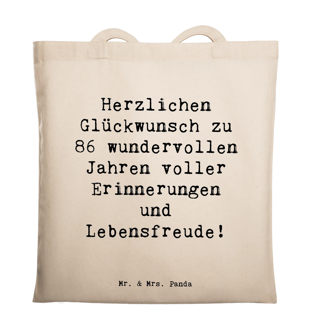Tragetasche Spruch 86. Geburtstag Beuteltasche, Beutel, Einkaufstasche, Jutebeutel, Stoffbeutel, Tasche, Shopper, Umhängetasche, Strandtasche, Schultertasche, Stofftasche, Tragetasche, Badetasche, Jutetasche, Einkaufstüte, Laptoptasche, Geburtstag, Geburtstagsgeschenk, Geschenk