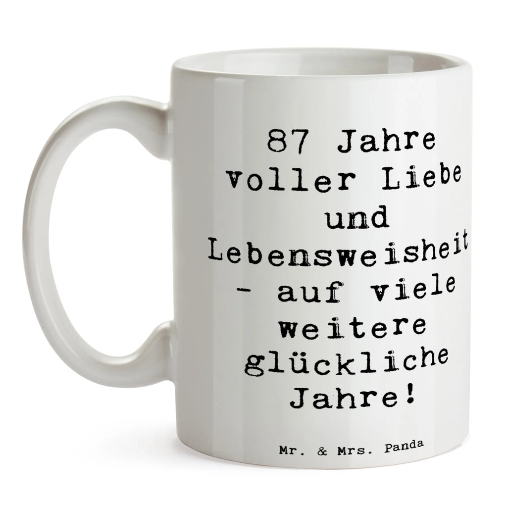 Tasse Spruch 87. Geburtstag Liebe Porzellantasse, Tasse mit Zitaten, Kaffeetasse, Tasse, Teetasse, Tasse mit Motiven, Geschenktasse, Bürotasse, Keramiktasse, Geburtstag, Geburtstagsgeschenk, Geschenk