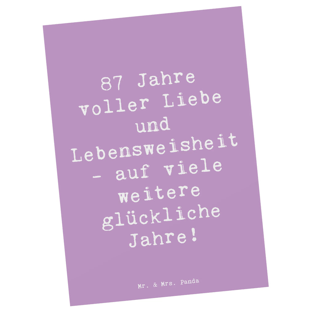 Postcard Saying 87 Jahre voller Liebe und Lebensweisheit - auf viele weitere glückliche Jahre! Einladungskarten Geburtstag, Geburtstagskarte, Karte, Ansichtskarte, Postkarte, Grußkarte, Geschenkkarte, Ansichtskarten, Einladung, Dankeskarte, Einladungskarte, Einladung Geburtstag, Geburtstag, Geburtstagsgeschenk, Geschenk