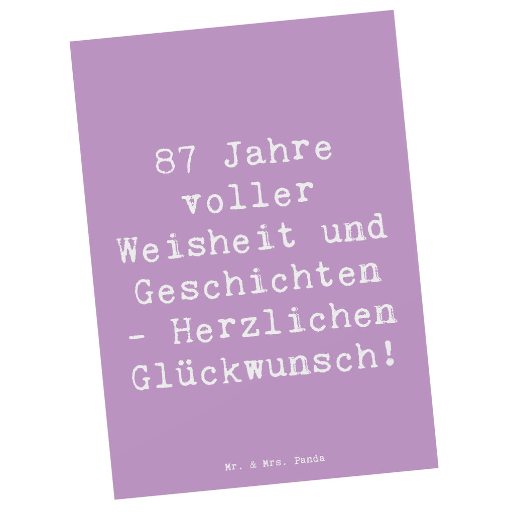 Postcard Saying 87 Jahre voller Weisheit und Geschichten - Herzlichen Glückwunsch! Ansichtskarten, Karte, Grußkarte, Einladungskarte, Postkarte, Einladung Geburtstag, Einladung, Dankeskarte, Einladungskarten Geburtstag, Geschenkkarte, Ansichtskarte, Geburtstagskarte, Geburtstag, Geburtstagsgeschenk, Geschenk