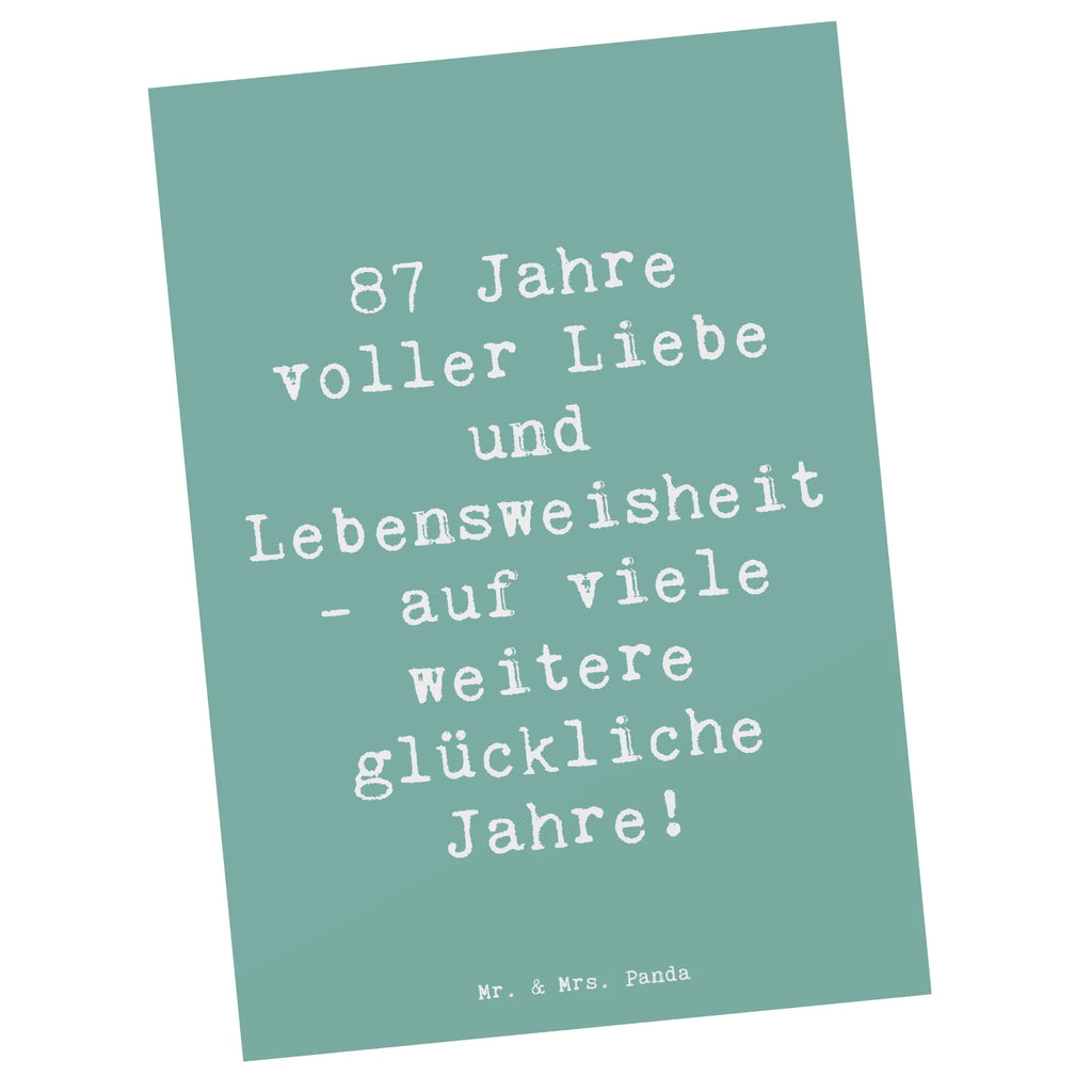 Postcard Saying 87 Jahre voller Liebe und Lebensweisheit - auf viele weitere glückliche Jahre! Einladungskarten Geburtstag, Geburtstagskarte, Karte, Ansichtskarte, Postkarte, Grußkarte, Geschenkkarte, Ansichtskarten, Einladung, Dankeskarte, Einladungskarte, Einladung Geburtstag, Geburtstag, Geburtstagsgeschenk, Geschenk