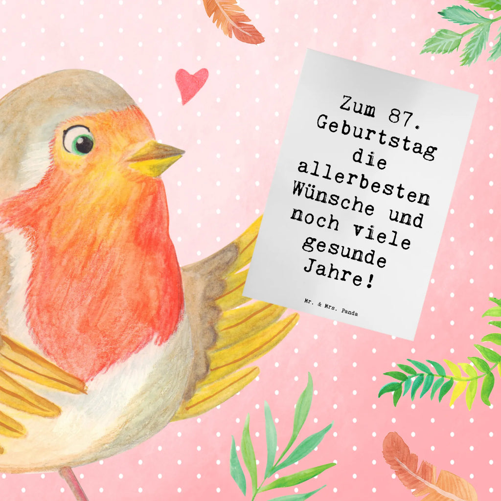 Greetings card Saying Zum 87. Geburtstag die allerbesten Wünsche und noch viele gesunde Jahre! Hochzeitskarte, Klappkarte, Glückwunschkarte, Einladungskarte, Geburtstagskarte, Karte, Grußkarte, Ansichtskarten, Geburtstag, Geburtstagsgeschenk, Geschenk