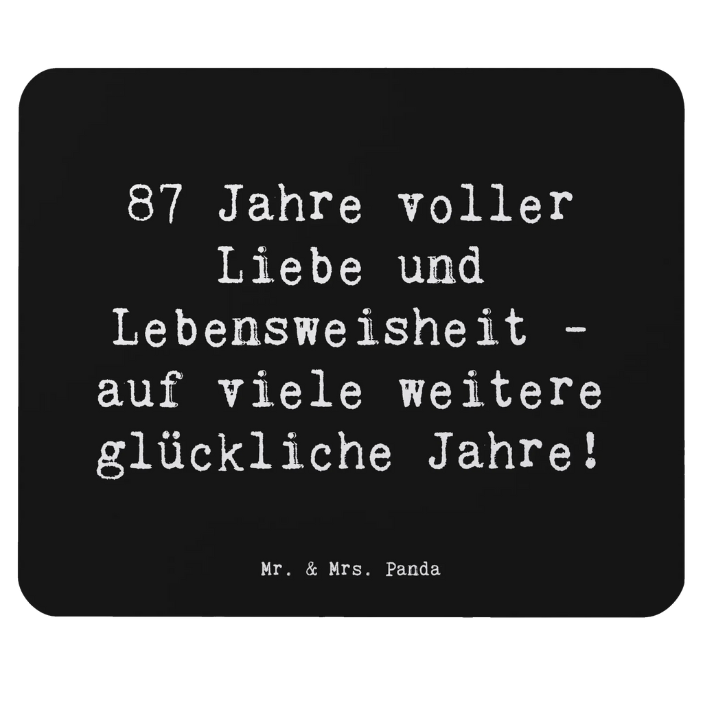 Mouse mat Saying 87 Jahre voller Liebe und Lebensweisheit - auf viele weitere glückliche Jahre! Mauspad, Mausunterlage, Designer Mauspad, Mousepad, PC Zubehör, Einzigartiges Mauspad, Computer zubehör, Büroausstattung, Mauspad Büro, Arbeitszimmer, Geburtstag, Geburtstagsgeschenk, Geschenk
