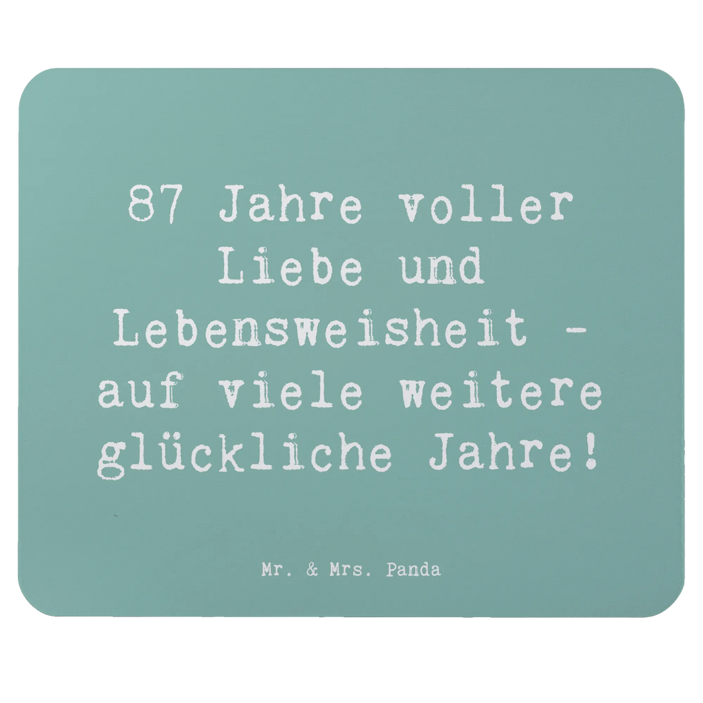 Mouse mat Saying 87 Jahre voller Liebe und Lebensweisheit - auf viele weitere glückliche Jahre! Mauspad, Mausunterlage, Designer Mauspad, Mousepad, PC Zubehör, Einzigartiges Mauspad, Computer zubehör, Büroausstattung, Mauspad Büro, Arbeitszimmer, Geburtstag, Geburtstagsgeschenk, Geschenk