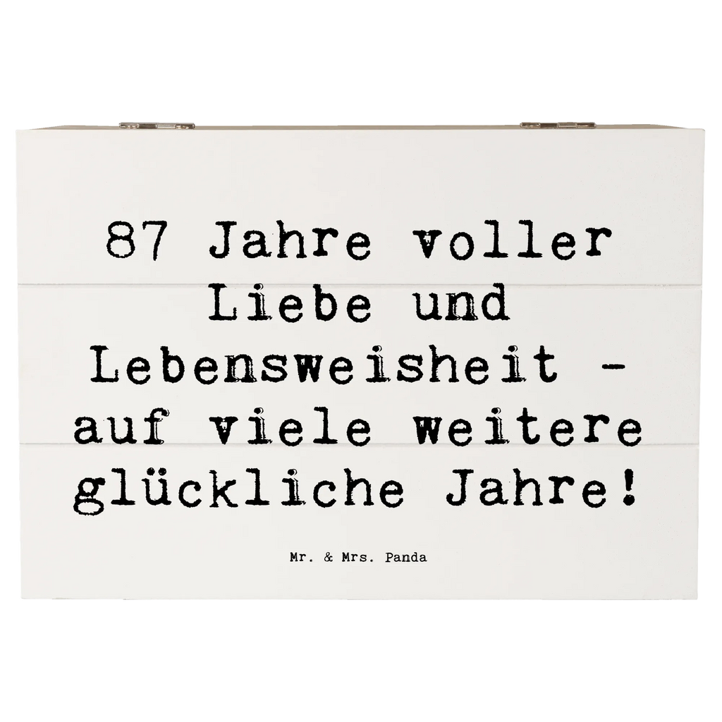Wooden chest Saying 87 Jahre voller Liebe und Lebensweisheit - auf viele weitere glückliche Jahre! Geschenkbox, Kiste, XXL, Geschenkdose, Holzkiste, Truhe, Dekokiste, Erinnerungsbox, Aufbewahrungsbox, Schatzkiste, Schatulle, Erinnerungskiste, Geburtstag, Geburtstagsgeschenk, Geschenk