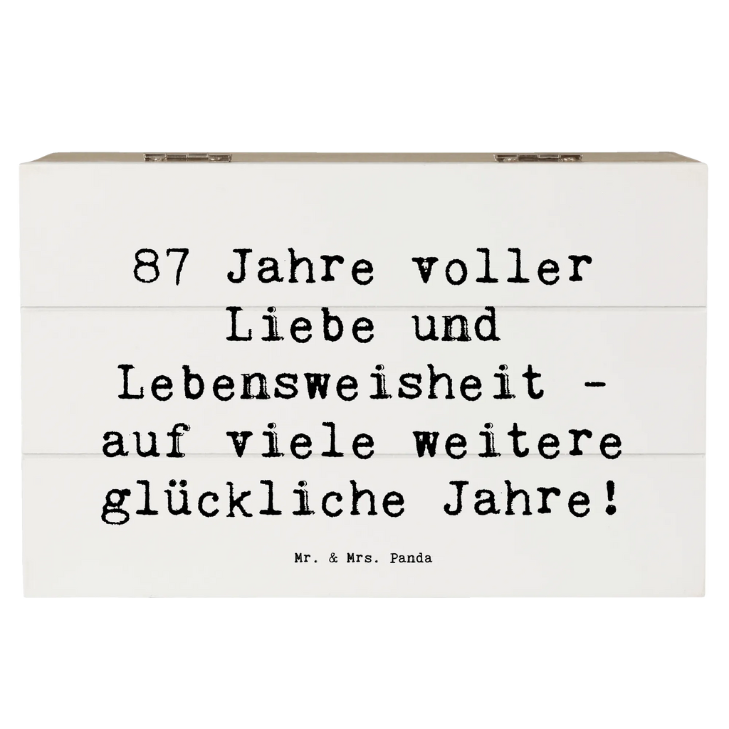 Wooden chest Saying 87 Jahre voller Liebe und Lebensweisheit - auf viele weitere glückliche Jahre! Geschenkbox, Kiste, XXL, Geschenkdose, Holzkiste, Truhe, Dekokiste, Erinnerungsbox, Aufbewahrungsbox, Schatzkiste, Schatulle, Erinnerungskiste, Geburtstag, Geburtstagsgeschenk, Geschenk