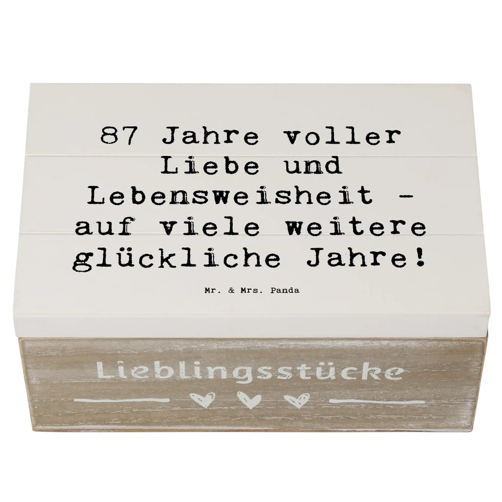 Wooden chest Saying 87 Jahre voller Liebe und Lebensweisheit - auf viele weitere glückliche Jahre! Geschenkbox, Kiste, XXL, Geschenkdose, Holzkiste, Truhe, Dekokiste, Erinnerungsbox, Aufbewahrungsbox, Schatzkiste, Schatulle, Erinnerungskiste, Geburtstag, Geburtstagsgeschenk, Geschenk