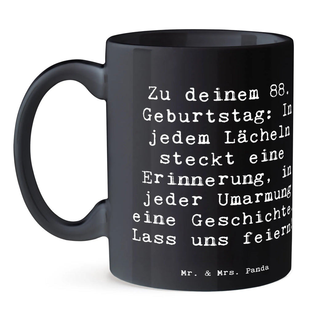 Mug Saying Zu deinem 88. Geburtstag: In jedem Lächeln steckt eine Erinnerung, in jeder Umarmung eine Geschichte. Lass uns feiern! Tasse mit Zitaten, Porzellantasse, Bürotasse, Keramiktasse, Tasse mit Motiven, Geschenktasse, Teetasse, Tasse, Kaffeetasse, Geburtstag, Geburtstagsgeschenk, Geschenk