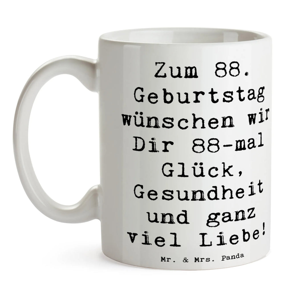 Tasse Spruch 88. Geburtstag Glückwünsche Tasse mit Zitaten, Geschenktasse, Kaffeetasse, Tasse mit Motiven, Keramiktasse, Porzellantasse, Tasse, Teetasse, Bürotasse, Geburtstag, Geburtstagsgeschenk, Geschenk