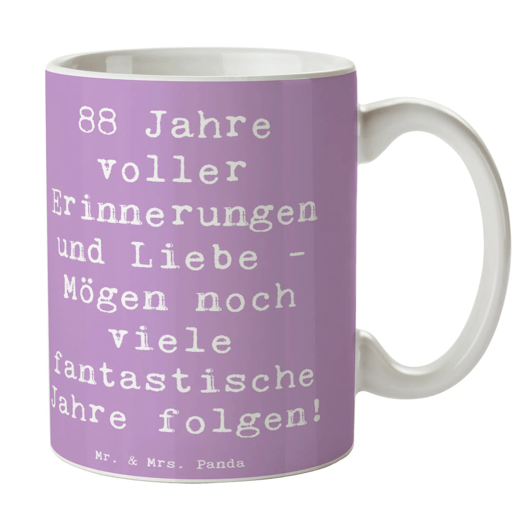 Tasse Spruch 88. Geburtstag Erinnerungen Tasse mit Zitaten, Porzellantasse, Teetasse, Bürotasse, Kaffeetasse, Tasse mit Motiven, Geschenktasse, Keramiktasse, Tasse, Geburtstag, Geburtstagsgeschenk, Geschenk