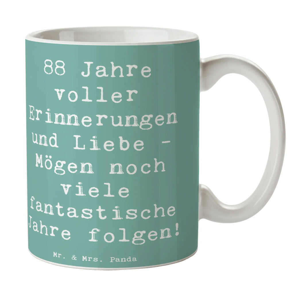 Tasse Spruch 88. Geburtstag Erinnerungen Tasse mit Zitaten, Porzellantasse, Teetasse, Bürotasse, Kaffeetasse, Tasse mit Motiven, Geschenktasse, Keramiktasse, Tasse, Geburtstag, Geburtstagsgeschenk, Geschenk