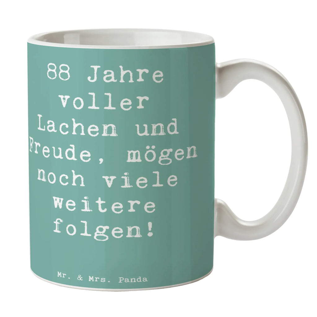 Mug Saying 88 Jahre voller Lachen und Freude, mögen noch viele weitere folgen! Teetasse, Keramiktasse, Tasse mit Zitaten, Tasse, Geschenktasse, Kaffeetasse, Porzellantasse, Tasse mit Motiven, Bürotasse, Geburtstag, Geburtstagsgeschenk, Geschenk