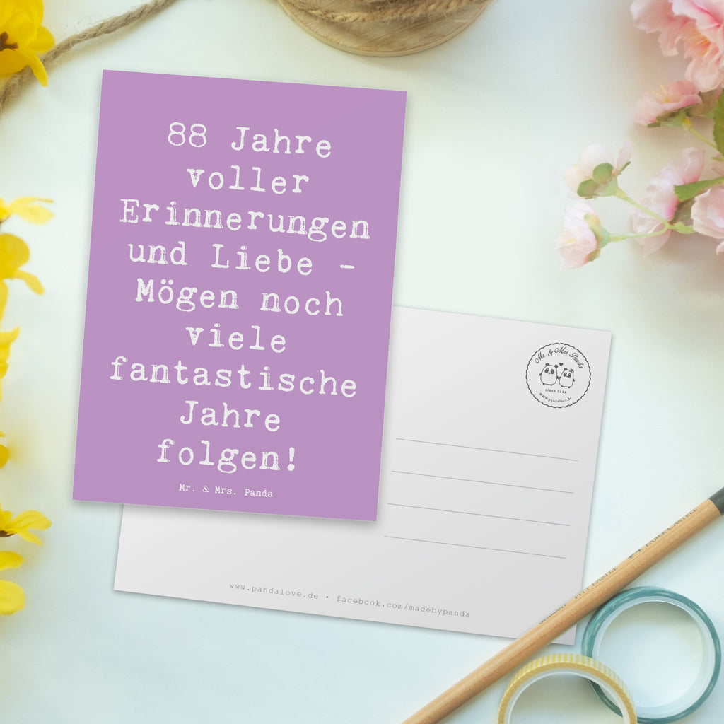Postcard Saying 88 Jahre voller Erinnerungen und Liebe - Mögen noch viele fantastische Jahre folgen! Einladung, Geburtstagskarte, Geschenkkarte, Postkarte, Ansichtskarte, Karte, Einladung Geburtstag, Dankeskarte, Einladungskarten Geburtstag, Einladungskarte, Ansichtskarten, Grußkarte, Geburtstag, Geburtstagsgeschenk, Geschenk