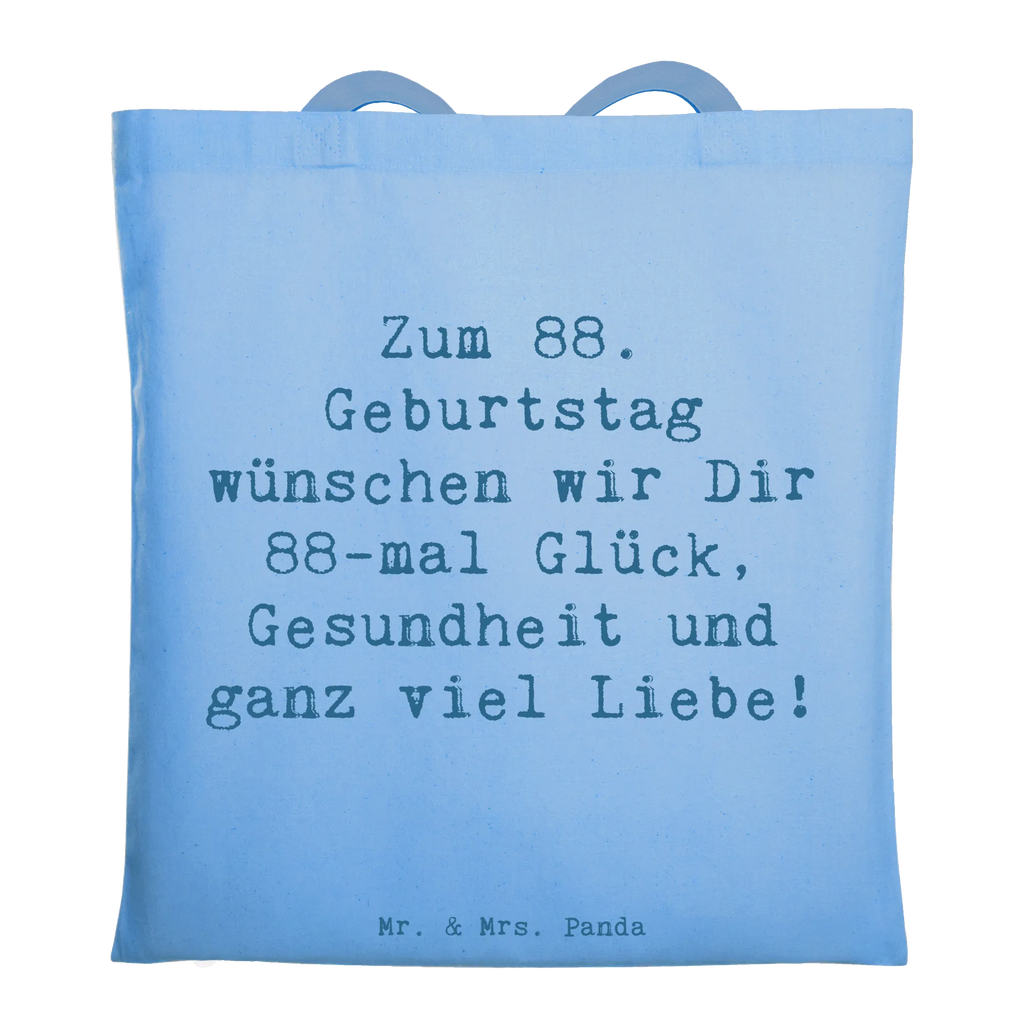 Tragetasche Spruch 88. Geburtstag Glückwünsche Beuteltasche, Beutel, Einkaufstasche, Jutebeutel, Stoffbeutel, Tasche, Shopper, Umhängetasche, Strandtasche, Schultertasche, Stofftasche, Tragetasche, Badetasche, Jutetasche, Einkaufstüte, Laptoptasche, Geburtstag, Geburtstagsgeschenk, Geschenk