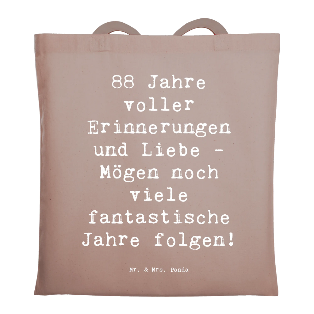 Tote bag Saying 88 Jahre voller Erinnerungen und Liebe - Mögen noch viele fantastische Jahre folgen! Beuteltasche, Beutel, Einkaufstasche, Jutebeutel, Stoffbeutel, Tasche, Shopper, Umhängetasche, Strandtasche, Schultertasche, Stofftasche, Tragetasche, Badetasche, Jutetasche, Einkaufstüte, Laptoptasche, Geburtstag, Geburtstagsgeschenk, Geschenk