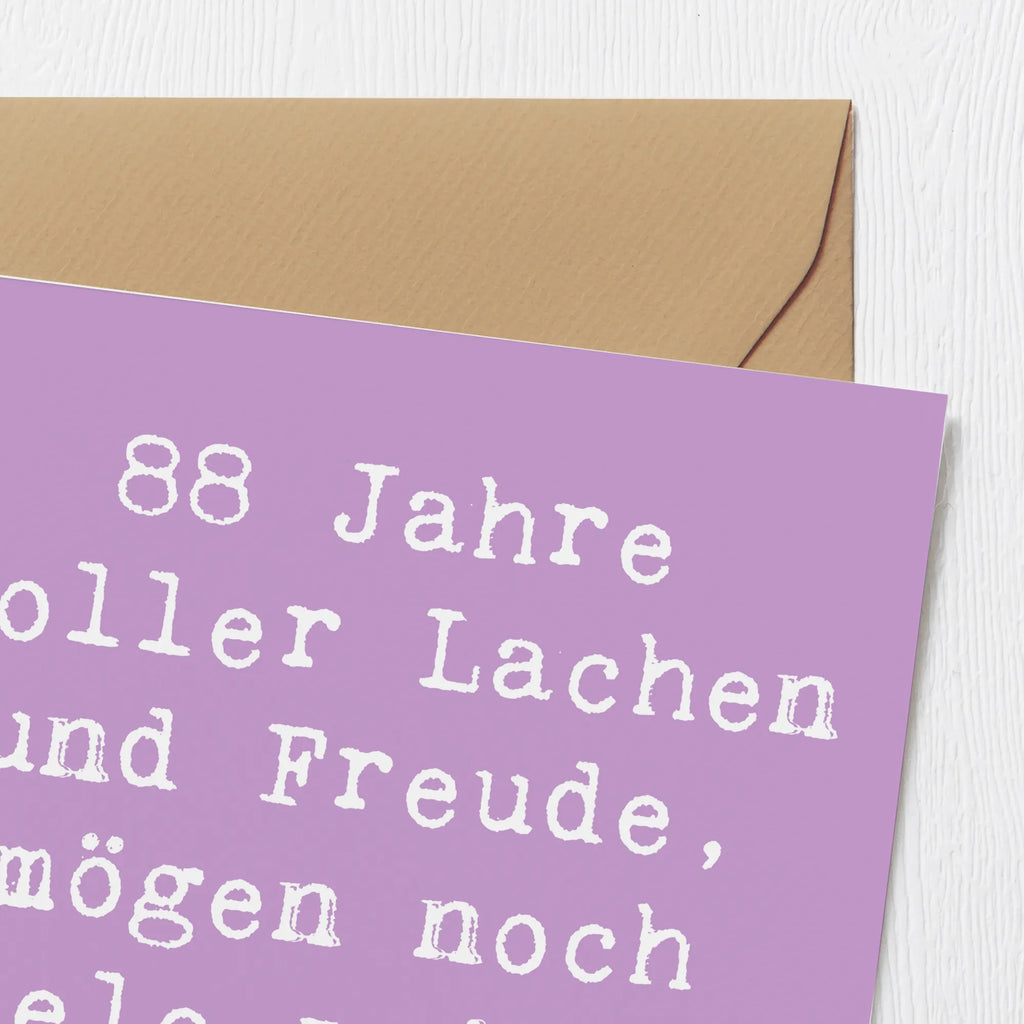 Deluxe Card Saying 88 Jahre voller Lachen und Freude, mögen noch viele weitere folgen! Karte, Grußkarte, Hochwertige Klappkarte, Einladungskarte, Geburtstagskarte, Glückwunschkarte, Hochwertige Grußkarte, Klappkarte, Hochzeitskarte, Geburtstag, Geburtstagsgeschenk, Geschenk