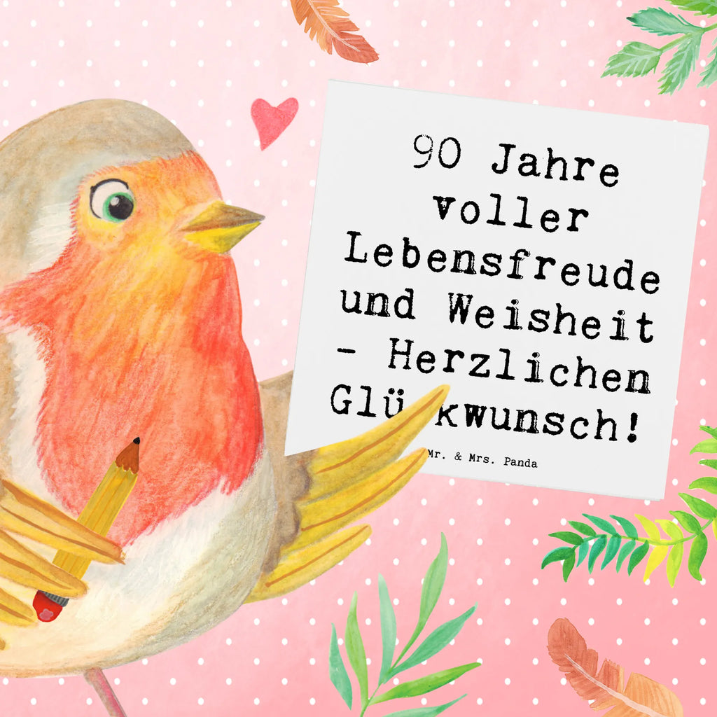 Deluxe Karte Spruch 90. Geburtstag Lebensfreude Glückwunschkarte, Hochwertige Klappkarte, Grußkarte, Hochzeitskarte, Geburtstagskarte, Karte, Einladungskarte, Klappkarte, Hochwertige Grußkarte, Geburtstag, Geburtstagsgeschenk, Geschenk