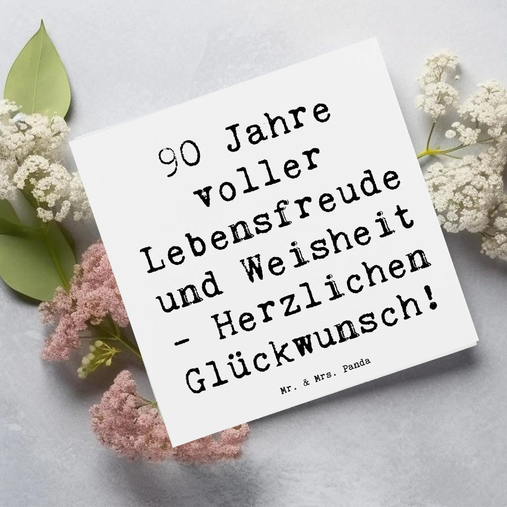 Deluxe Karte Spruch 90. Geburtstag Lebensfreude Glückwunschkarte, Hochwertige Klappkarte, Grußkarte, Hochzeitskarte, Geburtstagskarte, Karte, Einladungskarte, Klappkarte, Hochwertige Grußkarte, Geburtstag, Geburtstagsgeschenk, Geschenk