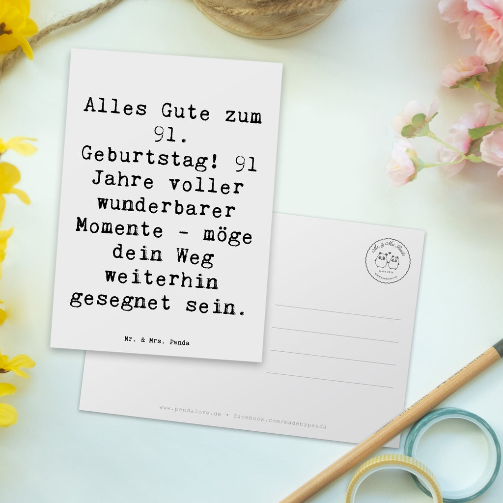 Postcard Saying Alles Gute zum 91. Geburtstag! 91 Jahre voller wunderbarer Momente - möge dein Weg weiterhin gesegnet sein. Geburtstagskarte, Karte, Einladungskarte, Ansichtskarten, Geschenkkarte, Dankeskarte, Einladungskarten Geburtstag, Einladung Geburtstag, Postkarte, Grußkarte, Ansichtskarte, Einladung, Geburtstag, Geburtstagsgeschenk, Geschenk