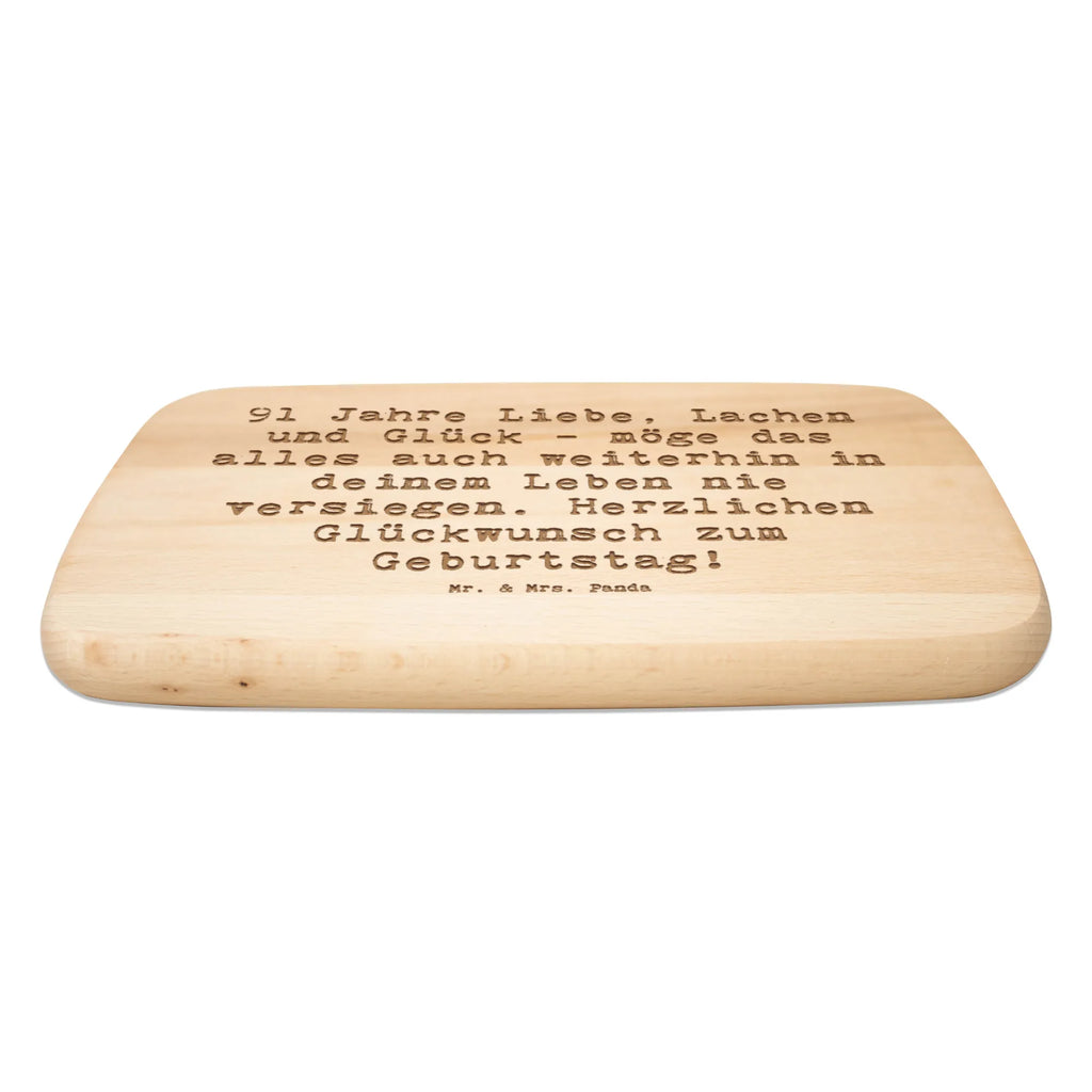 Śniadaniowa deska Przysłowie 91 Jahre Liebe, Lachen und Glück - möge das alles auch weiterhin in deinem Leben nie versiegen. Herzlichen Glückwunsch zum Geburtstag! Urodziny, prezent urodzinowy, prezent