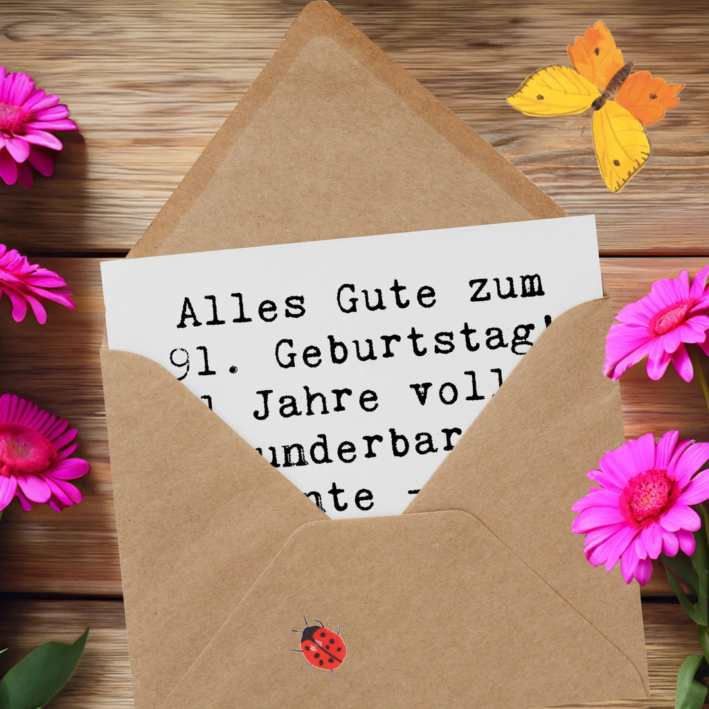 Deluxe Karte Spruch 91. Geburtstag Segen Hochwertige Klappkarte, Einladungskarte, Karte, Hochwertige Grußkarte, Glückwunschkarte, Hochzeitskarte, Klappkarte, Grußkarte, Geburtstagskarte, Geburtstag, Geburtstagsgeschenk, Geschenk