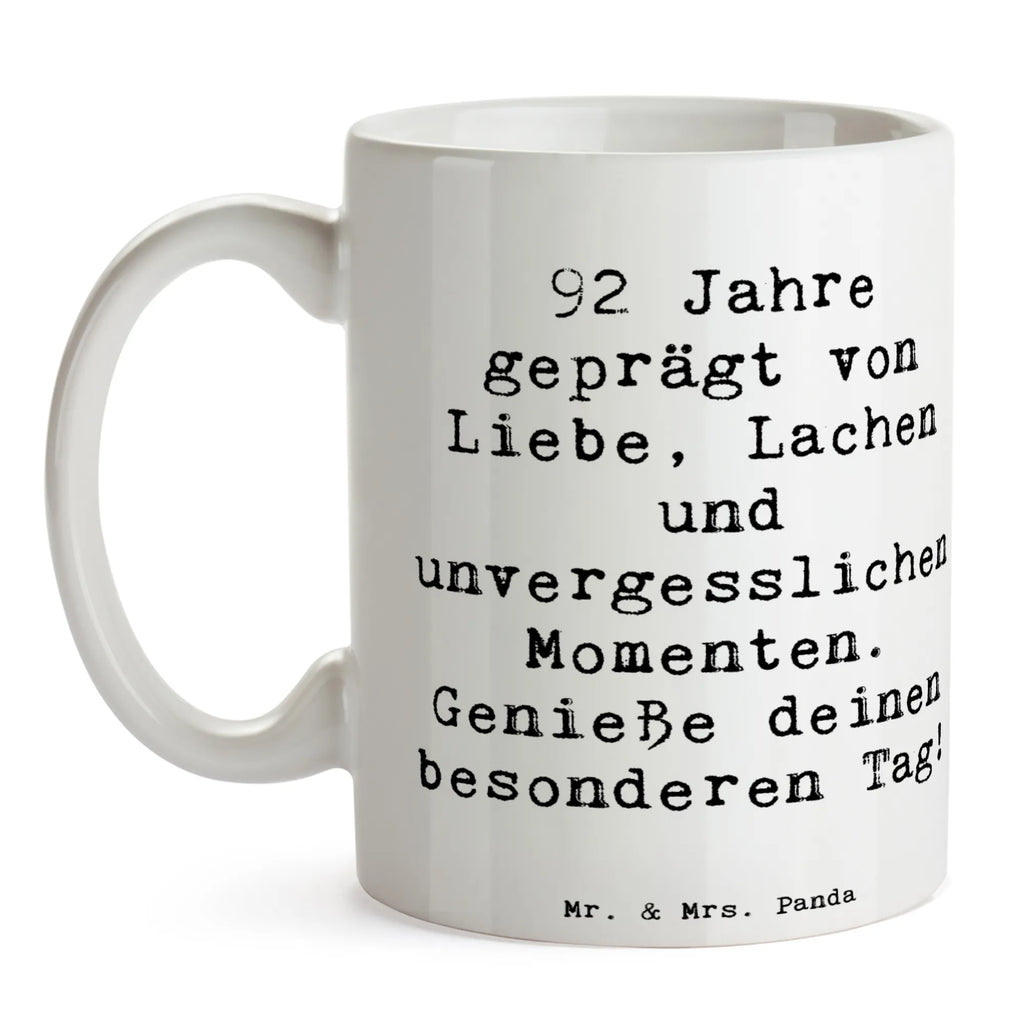 Tasse 92. Geburtstag Kaffeetasse, Teetasse, Tasse mit Zitaten, Tasse, Bürotasse, Porzellantasse, Tasse mit Motiven, Geschenktasse, Keramiktasse, Geburtstag, Geburtstagsgeschenk, Geschenk