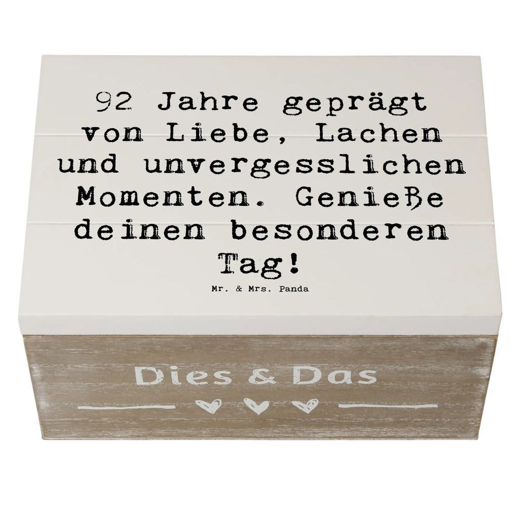 Holzkiste Spruch 92. Geburtstag Aufbewahrungsbox, Dekokiste, XXL, Truhe, Kiste, Erinnerungskiste, Erinnerungsbox, Geschenkbox, Schatzkiste, Schatulle, Geschenkdose, Holzkiste, Geburtstag, Geburtstagsgeschenk, Geschenk