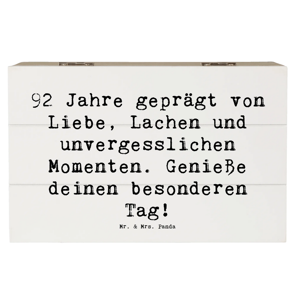 Holzkiste Spruch 92. Geburtstag Aufbewahrungsbox, Dekokiste, XXL, Truhe, Kiste, Erinnerungskiste, Erinnerungsbox, Geschenkbox, Schatzkiste, Schatulle, Geschenkdose, Holzkiste, Geburtstag, Geburtstagsgeschenk, Geschenk