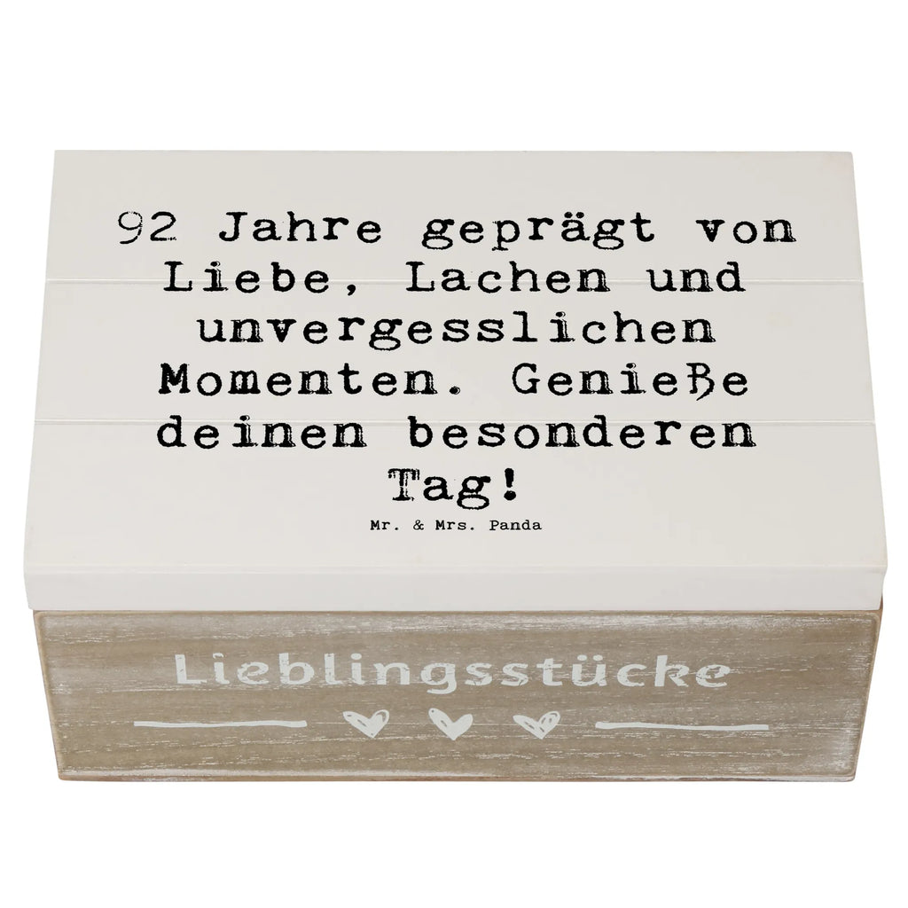 Holzkiste Spruch 92. Geburtstag Aufbewahrungsbox, Dekokiste, XXL, Truhe, Kiste, Erinnerungskiste, Erinnerungsbox, Geschenkbox, Schatzkiste, Schatulle, Geschenkdose, Holzkiste, Geburtstag, Geburtstagsgeschenk, Geschenk