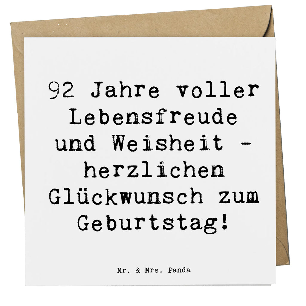 Deluxe Karte Spruch 92. Geburtstag Karte, Einladungskarte, Hochwertige Klappkarte, Geburtstagskarte, Klappkarte, Grußkarte, Glückwunschkarte, Hochzeitskarte, Hochwertige Grußkarte, Geburtstag, Geburtstagsgeschenk, Geschenk