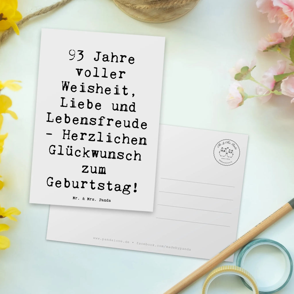 Postcard Saying 93 Jahre voller Weisheit, Liebe und Lebensfreude - Herzlichen Glückwunsch zum Geburtstag! Ansichtskarte, Geburtstagskarte, Karte, Ansichtskarten, Einladung, Dankeskarte, Postkarte, Einladung Geburtstag, Einladungskarten Geburtstag, Geschenkkarte, Einladungskarte, Grußkarte, Geburtstag, Geburtstagsgeschenk, Geschenk